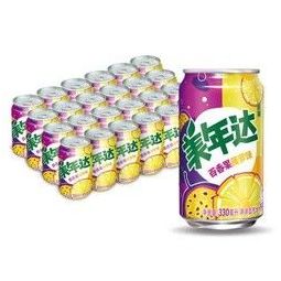 限地区:mirinara 美年达 百香果菠萝味 碳酸饮料 330ml*24听 *3件