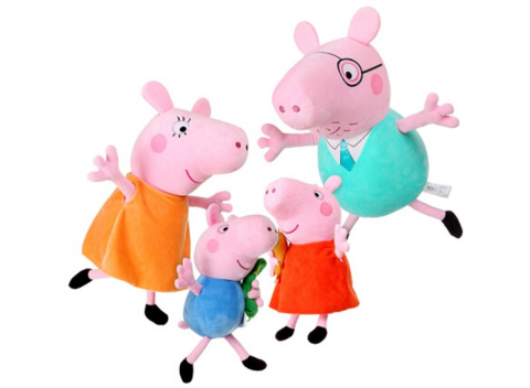 peppapig小猪佩奇一家四口玩偶大号套装30cm46cm159元