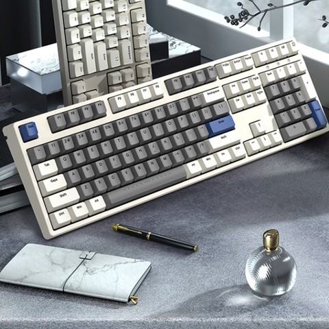 ikbc c210 108键 有线机械键盘 时光灰 茶轴