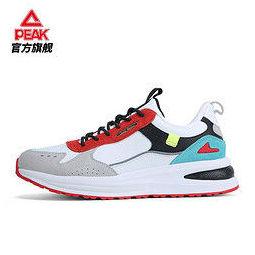 匹克(peak)态极科技休闲鞋男通勤健步鞋防滑革面运动鞋 e04051e 大白