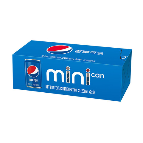 pepsi百事可乐可乐型汽水碳酸饮料整箱迷你罐200mlx20听322元