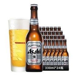 asahi 朝日啤酒 asahi朝日啤酒(超爽生)330ml*24瓶 整箱瓶装 92元(需