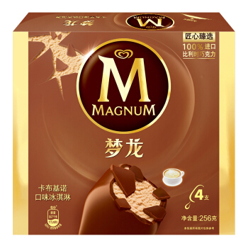 京东plus会员magnum梦龙和路雪卡布基诺口味冰淇淋家庭装64g4支2155元