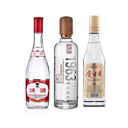 汾酒玻汾(红盖汾)475ml 全兴(1963) 古井贡金古井 口粮酒套装 酒仙网