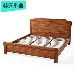 林氏木业 新中式实木床双人床卧室家具组合套装ie1a