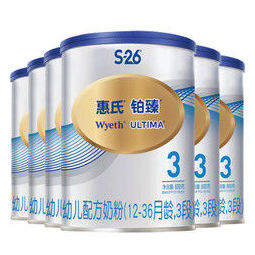 wyeth惠氏铂臻幼儿乐3段配方奶粉800g6罐整箱装1043元