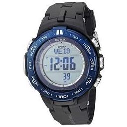 casio 卡西欧 男式 pro trek石英不锈钢树脂手表,颜色:黑色(型号:prw