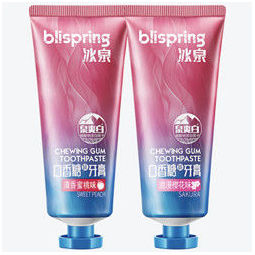 blispring 冰泉 口香糖牙膏养龈去牙渍牙膏 双重薄荷味 100g