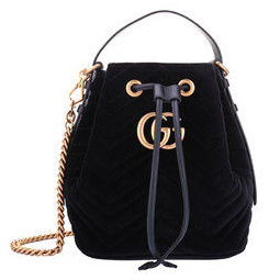 gucci 古驰 女士单肩手提水桶包 525081 9frdt 1000 黑色 18100元