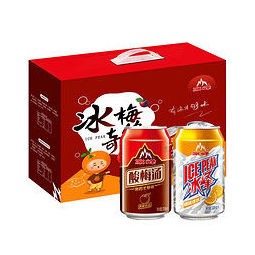 冰峰 汽水橙味330ml*6 酸梅汤饮料310ml*6双拼礼盒装碳酸饮料老汽水
