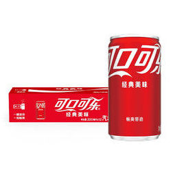 cocacola可口可乐汽水碳酸饮料200ml12罐整箱装迷你摩登罐小可乐可口