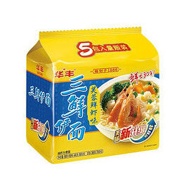 华丰 方便面 三鲜伊面 芙蓉鲜虾面88g*5 五连包 泡面拌面夜宵点心