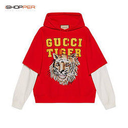 gucci 古驰 男装2022中国新年系列连帽虎头和gucci tiger印花假两件