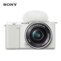 sony索尼zve10apsc画幅微单相机白色epz1650mmf35oss变焦镜头套机5639