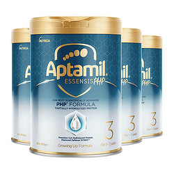 Aptamil 爱他美 ESSENSIS黑钻奇迹白罐适度水解蛋白进口幼儿奶粉3段4罐 1-3岁 900g