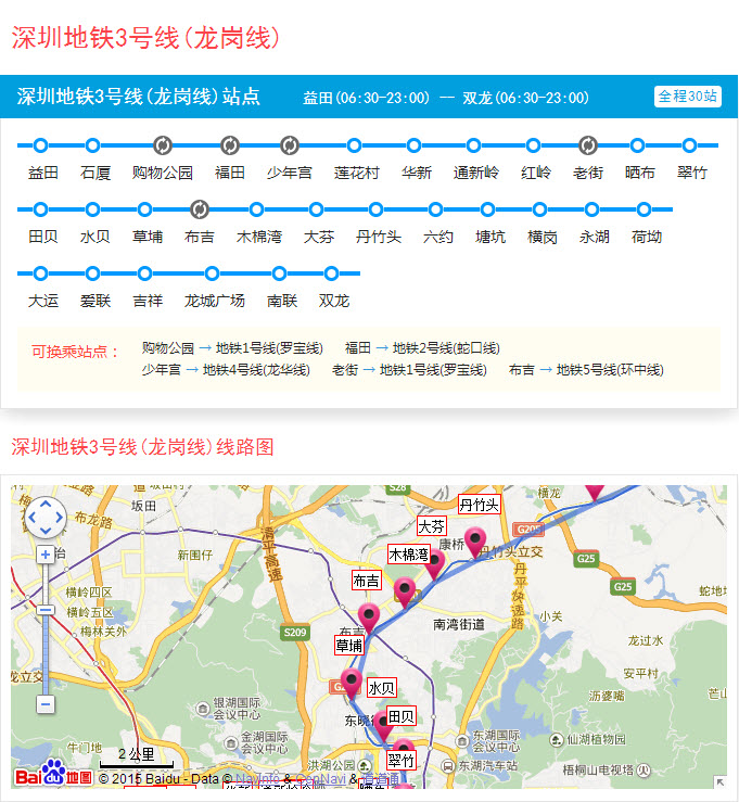 深圳地铁3号线(龙岗线)线路图 正式版