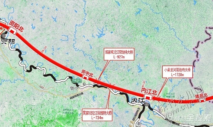 这也是为什么永川段落后于四川其他标段 2丶从位置来看,内江处于成渝