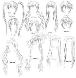素描动漫卡通少女头像发型笔刷 免费版