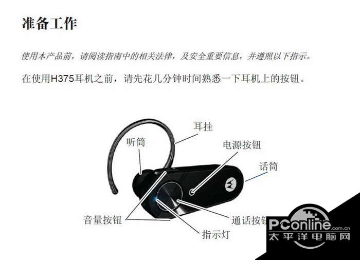摩托罗拉H375蓝牙耳机使用说明书 正式版
