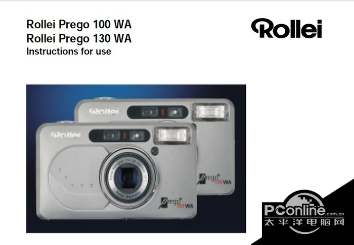 Rollei Prego 130 WA数码相机英文说明书 正式