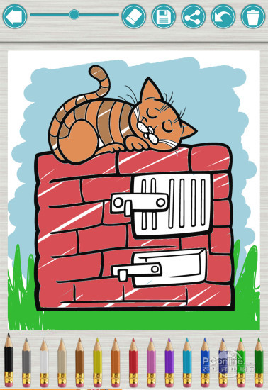 儿童画画涂色游戏:萌萌猫咪 3659