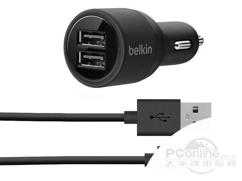 贝尔金苹果5/5C/5S双USB2.1A车载充电器（F8J071bt04-BLK） 图片1
