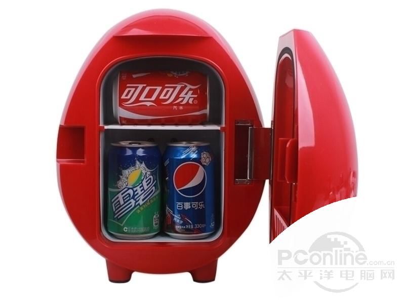汉斯4.5L蛋形冰箱车载冰箱 家用小冰箱 创意保温箱 红色 图片1