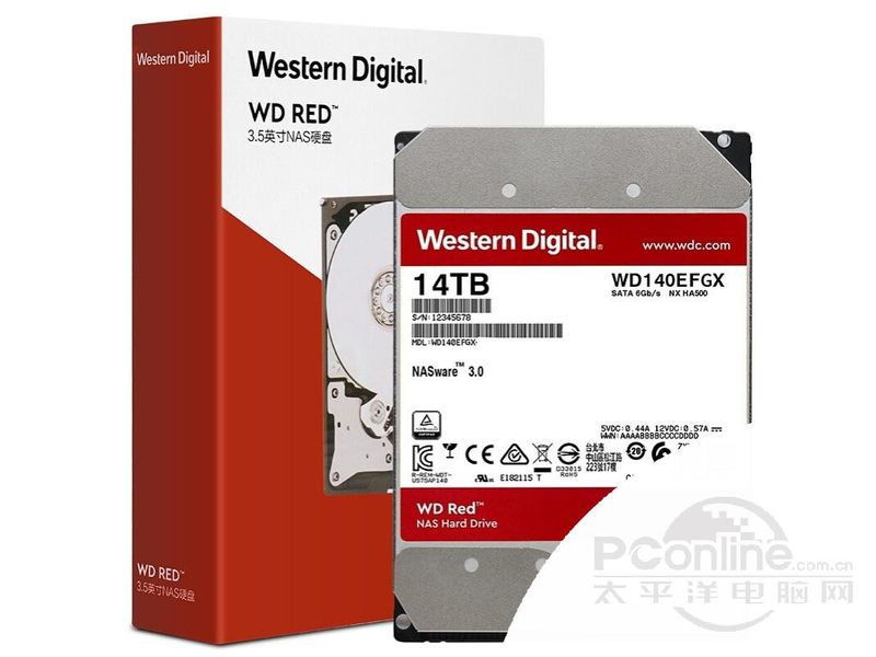 西部数据红盘Plus 14TB 256M SATA3硬盘(WD140EFGX) 主图