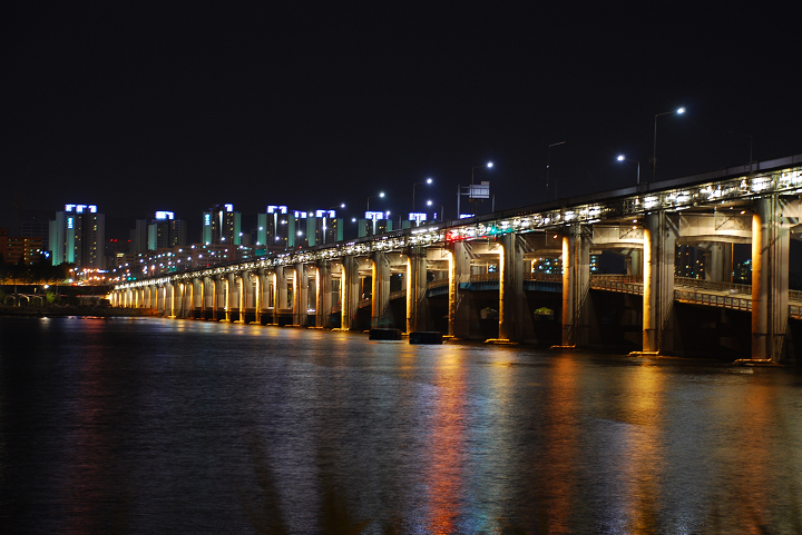 【大桥夜景摄影图片】韩国首尔纪实摄影
