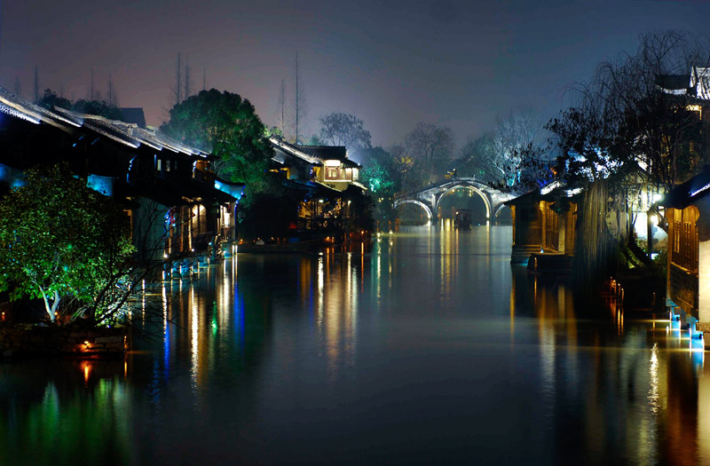 乌镇西栅夜景
