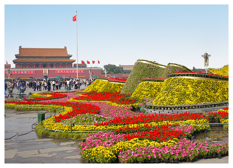 天安门国庆花坛