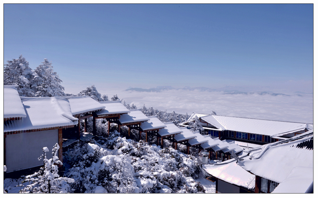 四川峨眉山雪景