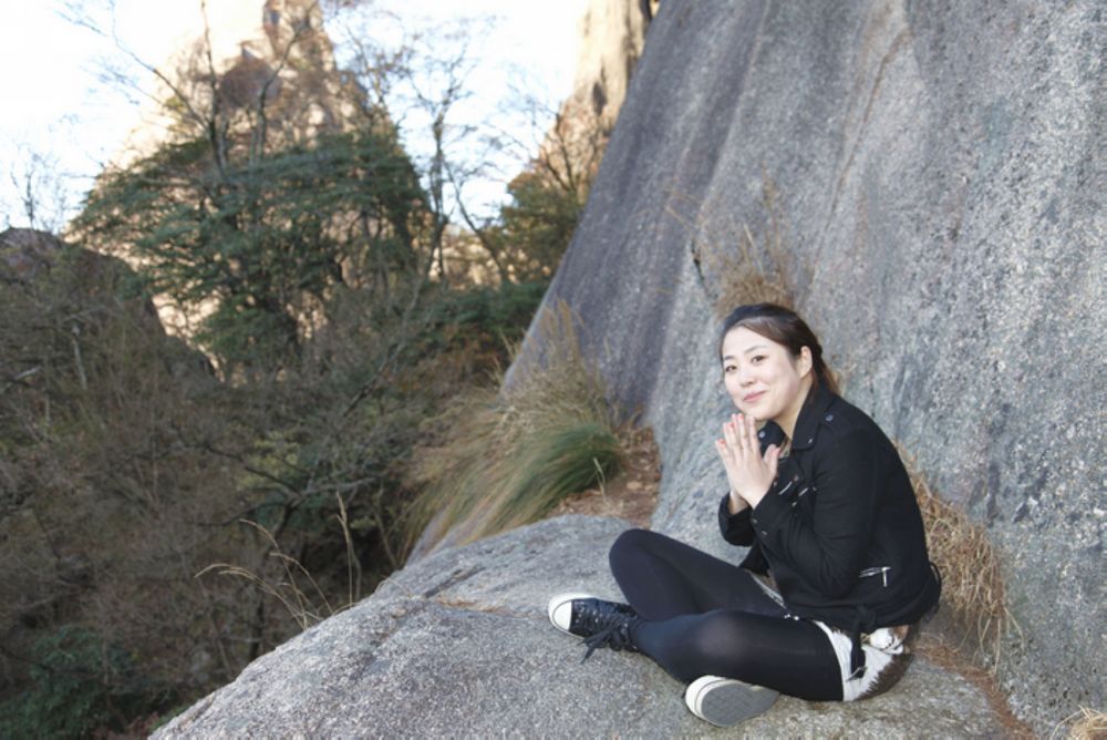 黄山美女与美景