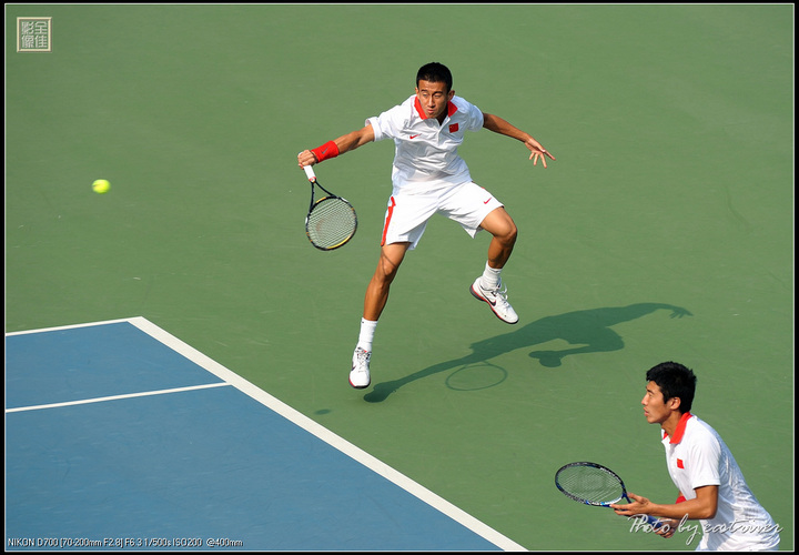 【2010年广州亚运会网球男双半决赛剪影摄影