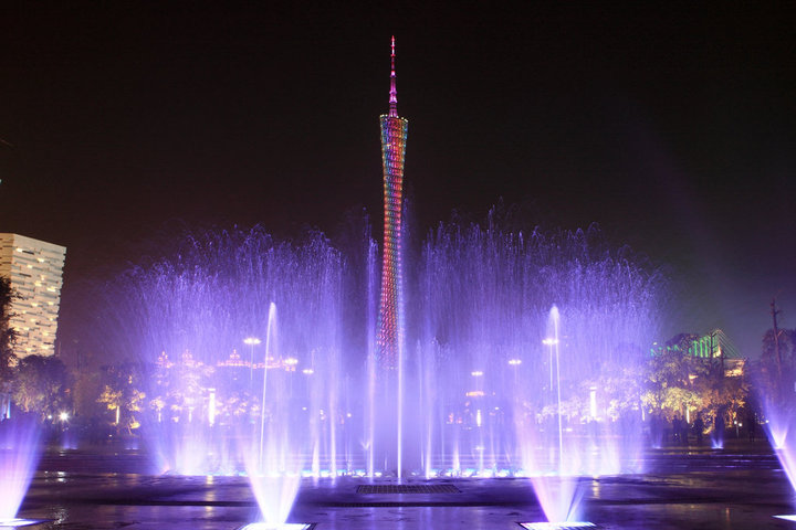 花城广场音乐喷泉夜景(广州亚运. (共p)