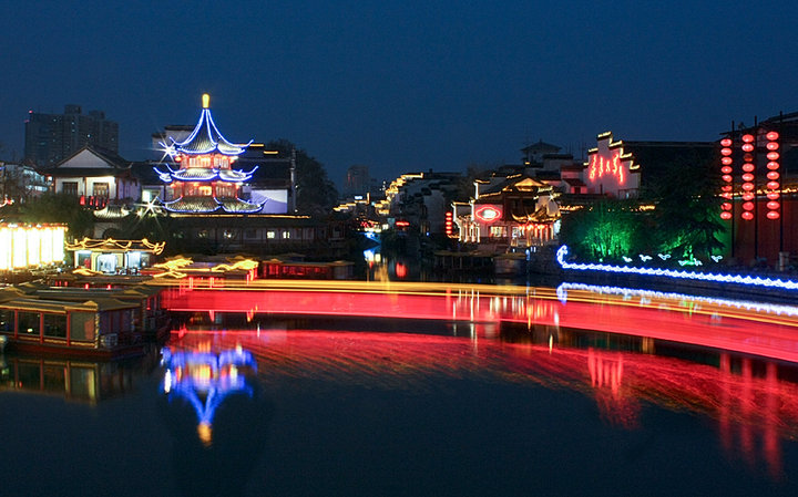 【南京夜景--长时间曝光下的影像摄影图片】南
