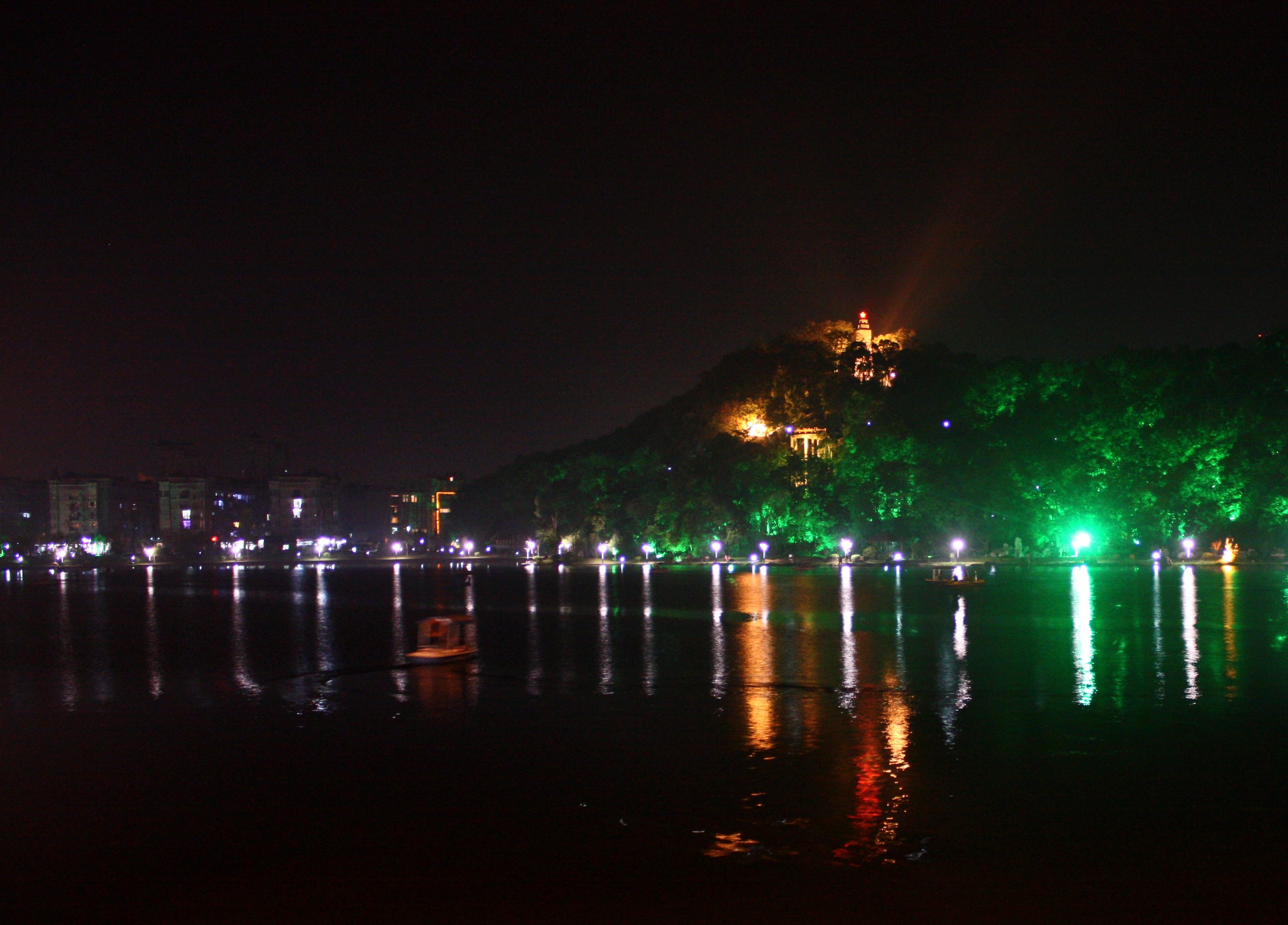 【东湖夜景摄影图片】江西省乐平市东湖公园纪实摄影