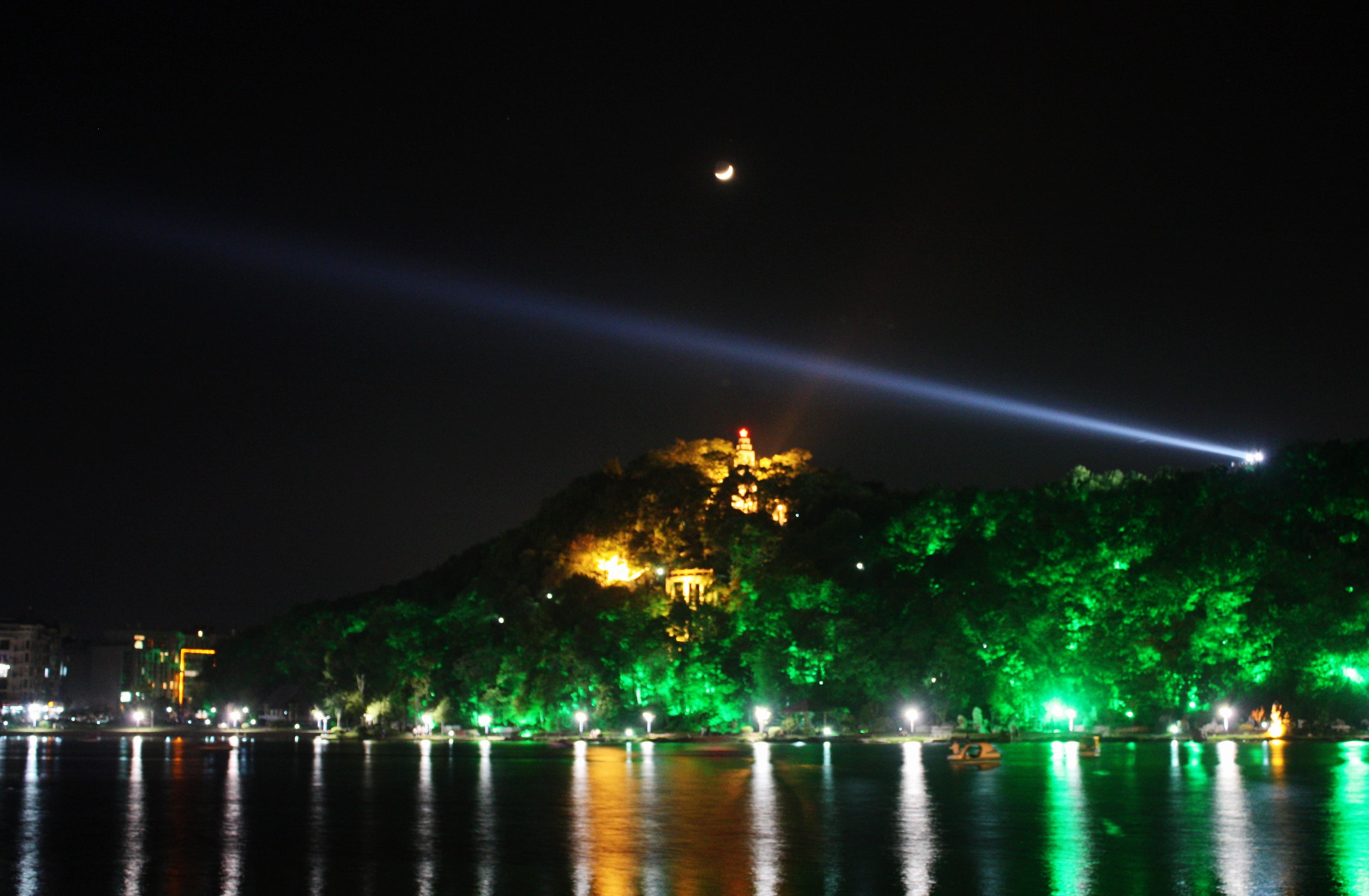 【东湖夜景摄影图片】江西省乐平市东湖公园纪实摄影