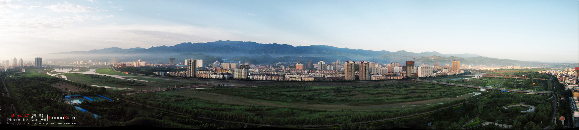 陕西宝鸡渭河南全景23日更新