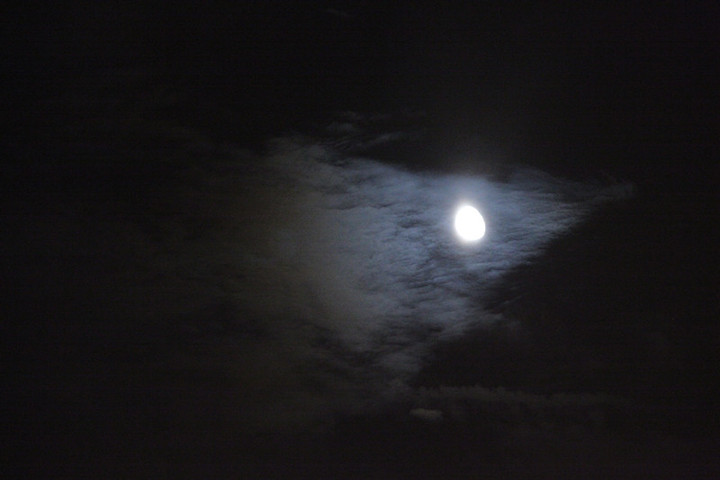 8月18日夜晚10点30分左右,我回到家看到天空月亮明亮