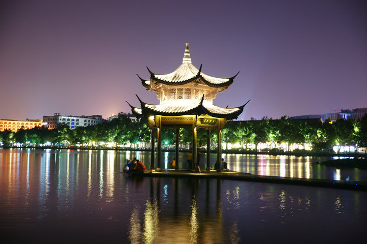 【杭州西湖夜景(续一)摄影图片】湖滨风光旅游