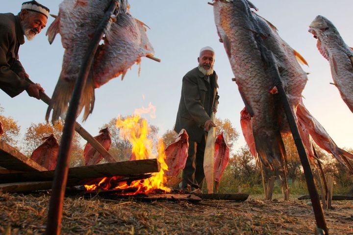 【新疆喀什泽普的烤鱼摄影图片】新疆喀什泽普
