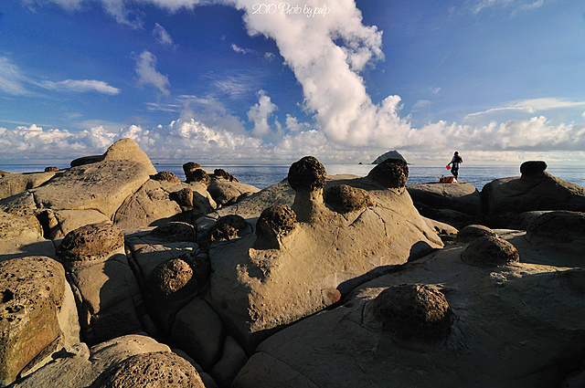 【台湾北部基隆和平岛日出奇石摄影图片】台湾