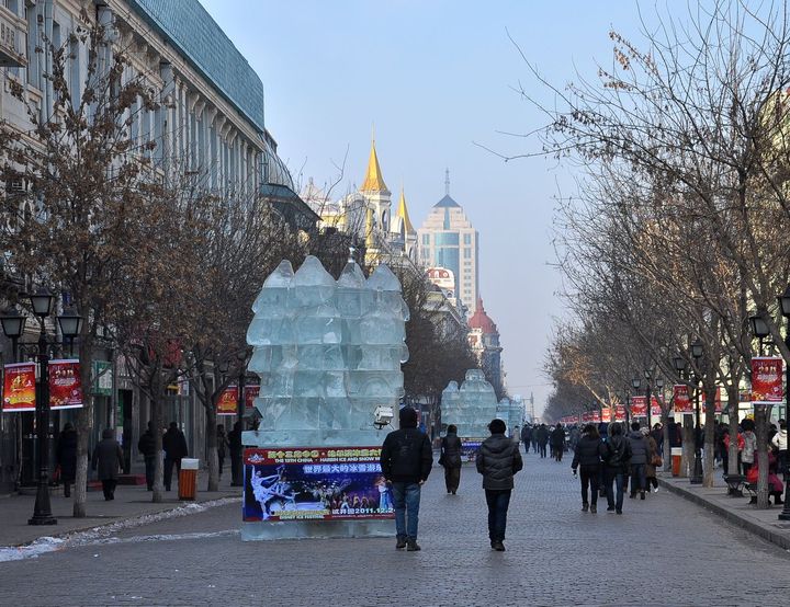 冬日的哈尔滨中央大街