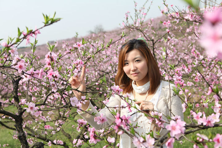 【桃花美女摄影图片】枝江万亩桃花园人像摄影_太平洋