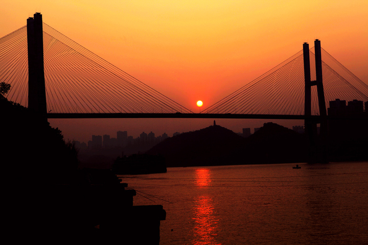 【夕阳之歌摄影图片】重庆市区南滨路风光旅游