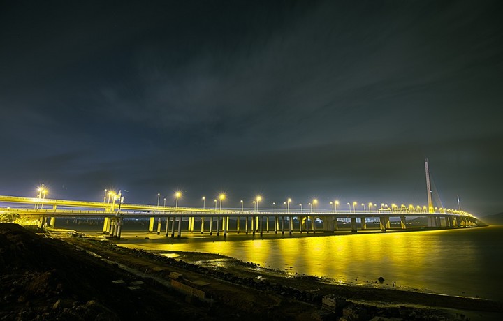 深圳跨海大桥美丽夜色