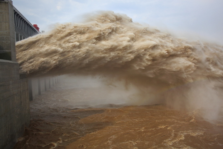 三峡大坝夏季泄洪