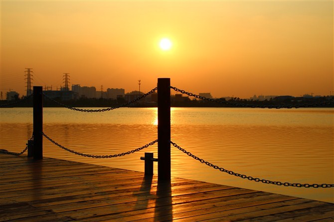 广州海珠湖 日落