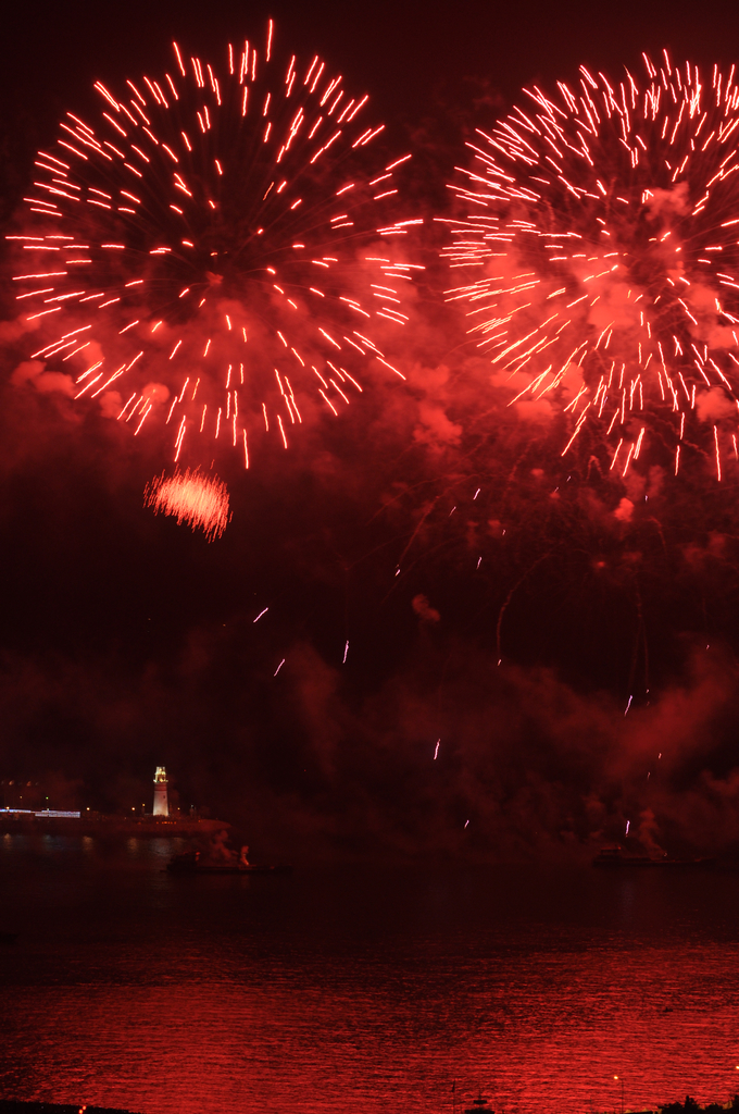 2012年10月1日国庆节青岛燃放礼花花絮